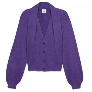 cabi purple button up sweater size large, excellent condition